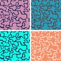 Blots. A set of four seamless patterns of different colors.